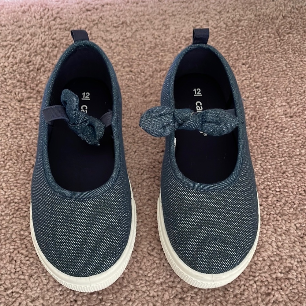 Carters toddler girl blue glitter Mary Jane shoes size 12 toddler